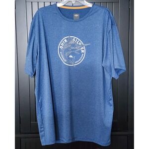 Quiksilver Waterman Tee 3XL Blue Graphic Fishing Surf Outdoor Shirt Coastal